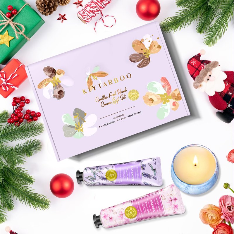 Gift Baskets for Women: Unique Candles & Hand Cream Lotion Gifts Set, Gifts for Mom, Teacher Appreciation Gifts, Relaxing Spa Holiday Gift Set, Birthday Gift for Wife Coworkers Friends, Nurse Gifts