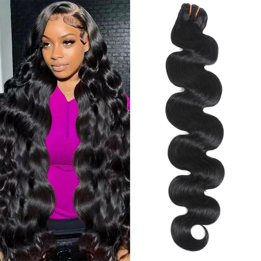 PIAPIA 16A Raw Body Wave Human Hair Bundles Human Hair 100% Unprocessed Brazilian Boutique Virgin Hair Extensions,Double Wefts,Triple Lifespan (Body Wave 1 Bundle, 18)
