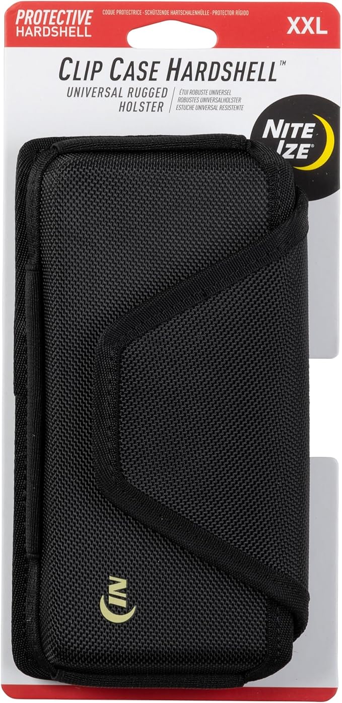 Nite Ize Clip Case Hardshell Universal Rugged Holster - Belt Clip Phone Case for Easy Access - Heavy Duty & Protective - Multi-Purpose - Durable Design - Hardshell Horizontal, XXL