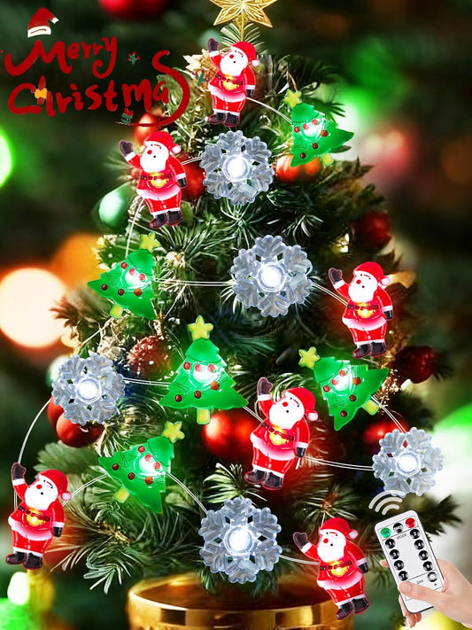 Skiennix Christmas String Lights - 10ft 30LED Fairy Lights with Remote & Timer | Battery Operated for Indoor/Outdoor Decor