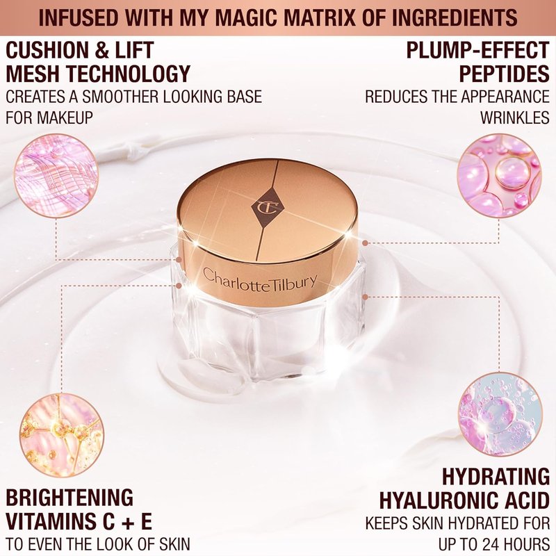 Charlotte Tilbury Magic Cream - Firming & Hydrating Face Moisturizer for Smooth Makeup Base | Vitamins C & E, Peptide Complex, Hyaluronic Acid