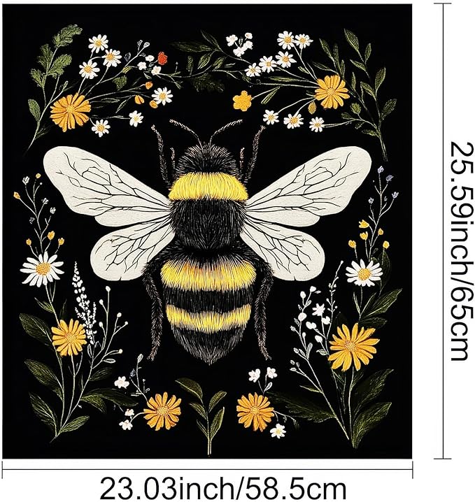 Bee Large Dishwasher Magnet Magnetic Cover 23x26 inch Bee Dishwasher Magnet Decoration Flower Refrigerator Sticker Farmhouse Kitchen Home Appliance Decorative Washer Kitchen Decor