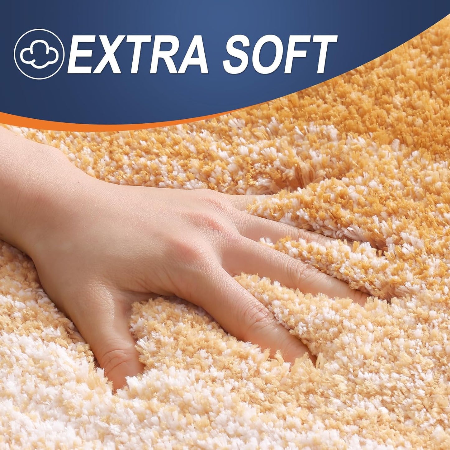 OLANLY Large Bath Rug Mat - Extra Soft Microfiber, Quick Dry & Washable | 50x30, Golden Yellow