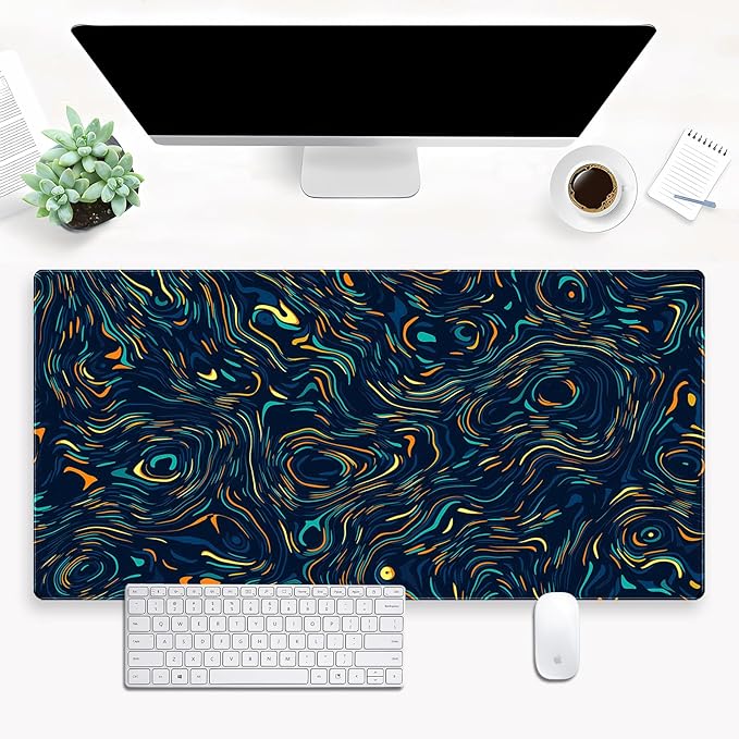 Abstract Swirl Desk Mat, XXL Large Gaming Mouse Pad