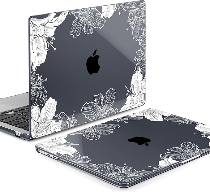 MEEgoodo Case for M5/M4/M3/M2 MacBook Air 13 inch Case 2026 2025 2024 2022, Fit Model A3449/A3240/A3113/A2681, Laptop Hard Shell Compatible with MacBook Air 13.6-inch, Lily Floral
