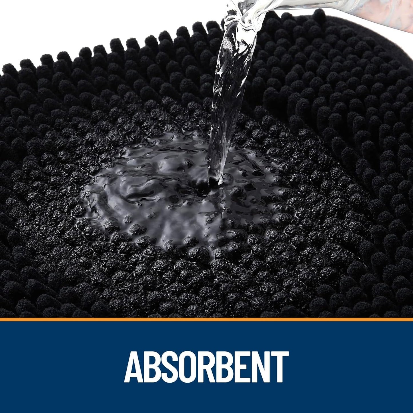 OLANLY Dog Door Mat - Absorbent Non-Slip Mud Mat for Paws | 70x35 Black Chenille Design