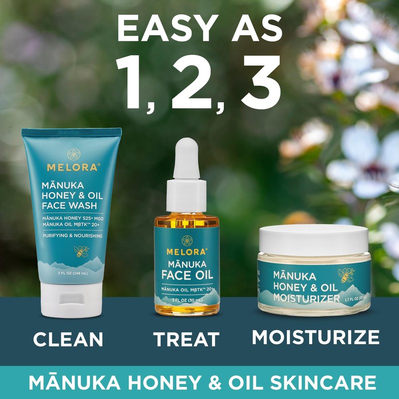 MELORA Manuka Face Oil (1 Oz) - Manuka Skin Care Facial Oil Serum for Dry or Sensitive Skin – Anti-Aging Oil for Face for Women & Men