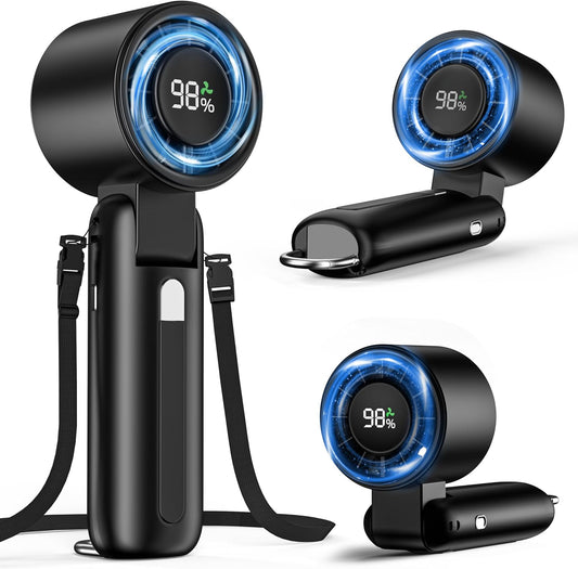 Turbo Fan 4 in 1 by [Brand Name] - High-Speed 10000RPM Handheld Fan | 180° Foldable Design, 15H Use, 5000mAh Battery