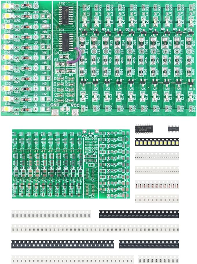 Yidab Soldering Practice Kit DIY Two-sided SMT 3-row White Red LED SMD Circuit Kit Learn Soldering Kit For Beginners