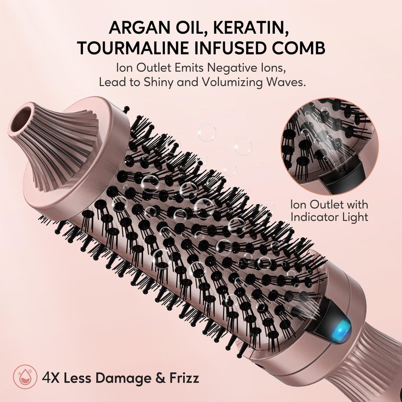 Terviiix Thermal Brush Get Voluminous Style, Quick Heating Hot Brush, Ceramic Tourmaline Ionic Heated Curling Iron, Digital Display 9 Temperatures Curling Wand, Dual Voltage, 1.5 Inch