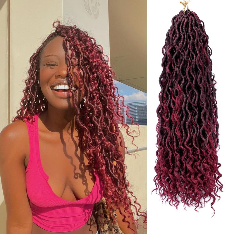 BAOTA Goddess Locs Crochet Hair 10 Inch 7 Packs Faux Locs Crochet Hair for Women Pre Looped Crochet Hair with Curly Ends River Locs Soft Locs Crochet Hair Extensions (1B#)