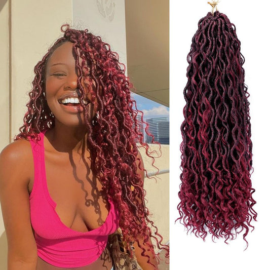 BAOTA Goddess Locs Crochet Hair 10 Inch 7 Packs Faux Locs Crochet Hair for Women Pre Looped Crochet Hair with Curly Ends River Locs Soft Locs Crochet Hair Extensions (1B#)