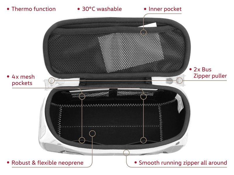 BRISA VW Collection Volkswagen Neoprene Universal Makeup Cosmetics Toiletry Travel Pharmacy Bag in T2 Bus Design (Green & White/Small)