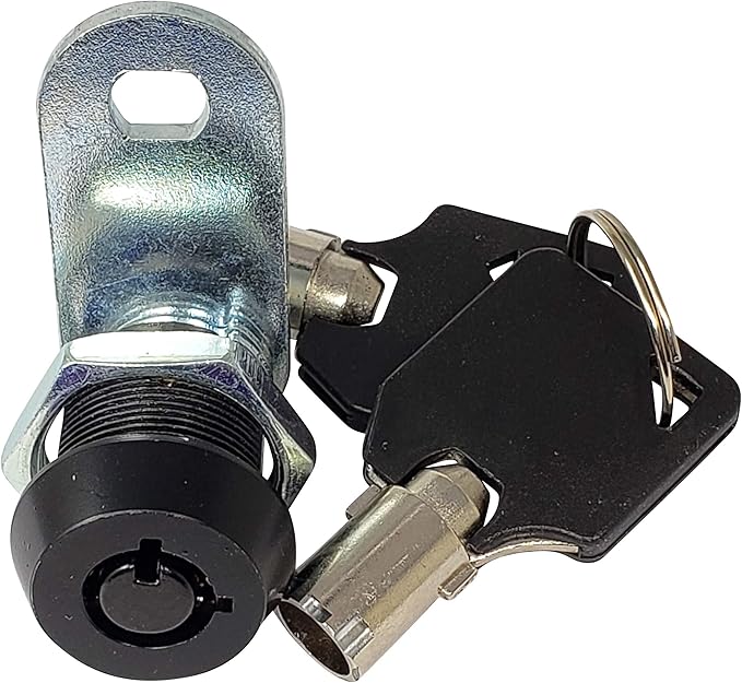 Admiral Locks Tubular Cam Lock, Keyed Alike Removable Key RV Compartment Storage Lock Cabinet Locks (Black Pack of 1, 5/8 Inch 90°)