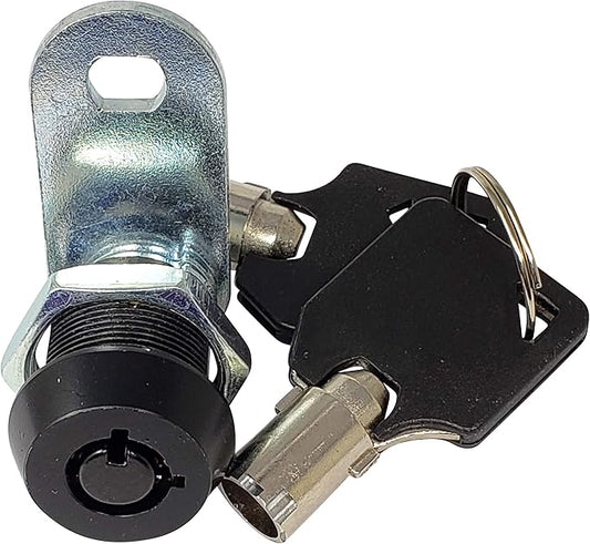 Admiral Locks Tubular Cam Lock, Keyed Alike Removable Key RV Compartment Storage Lock Cabinet Locks (Black Pack of 1, 5/8 Inch 90°)