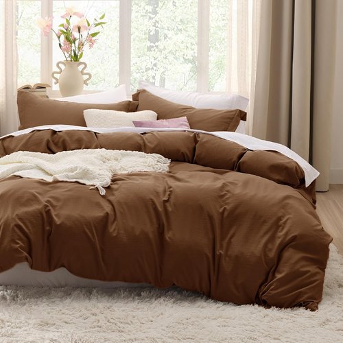 Bedsure King Size Duvet Cover Set - Extra Soft Prewashed Cotton-Like Bedding, 3 Pieces with Zipper Closure & 2 Pillow Shams, 104x90 Inches