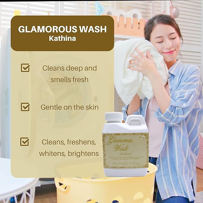 Worldwide Nutrition Bundle: Tyler Candle Company Glamorous Wash Kathina Scent Laundry Liquid Detergent - Hand and Machine Washable - 4 oz (112 grams) Container and Multi-Purpose Key Chain