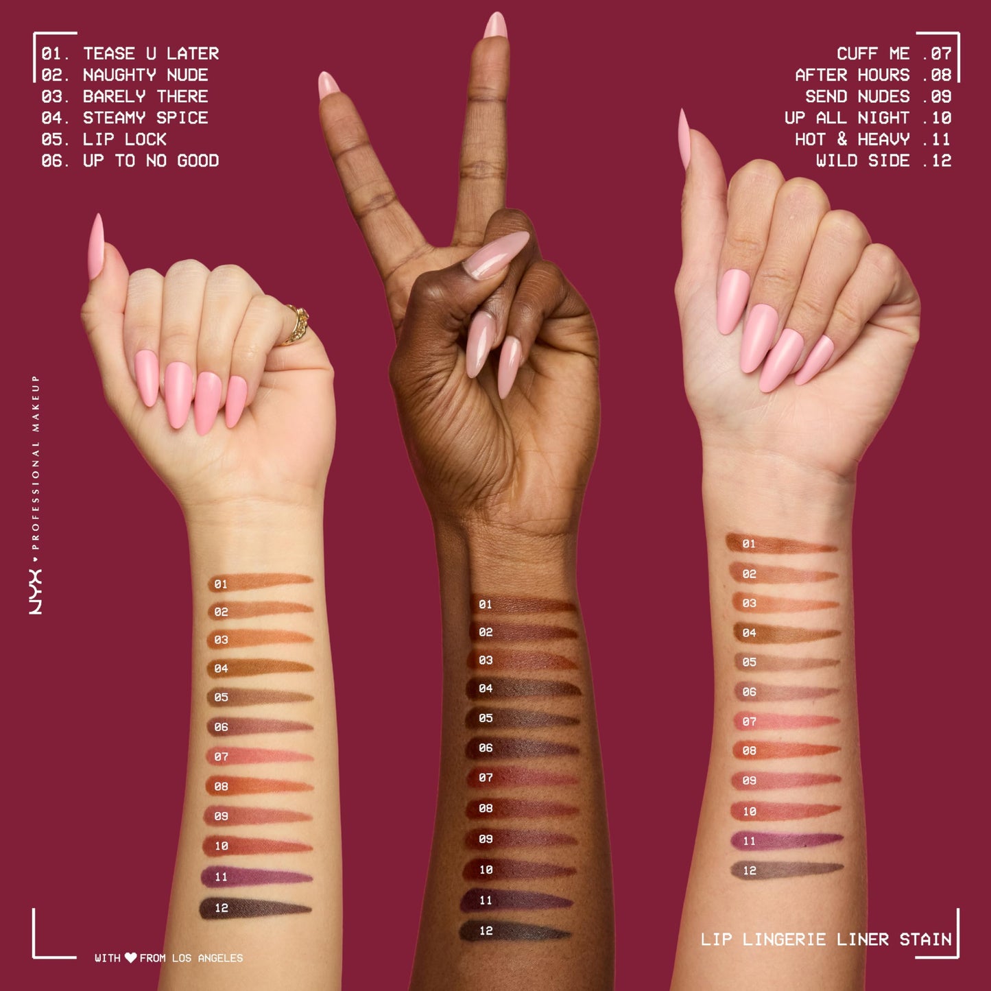 NYX PROFESSIONAL MAKEUP Lip Lingerie Liner Stain, Seamless Make Up with All-Day Color, Waterproof Lip Stain Finish - Tease U Later (Cool Nude)