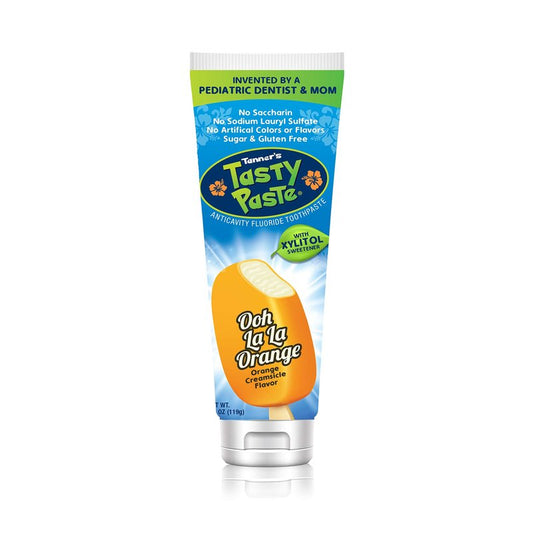 Tanner's Tasty Paste Ooh La La Orange - Anticavity Fluoride Children’s Toothpaste/Great Tasting, Safe, and Effective Orange Flavored Toothpaste for Kids (4.2 oz.)