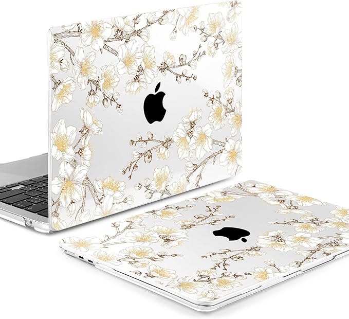 MEEgoodo Case for M5/M4/M3/M2 MacBook Air 13 inch 2026 2025 2024 2022, Fit Model A3449/A3240/A3113/A2681, Case Compatible with MacBook Air 13.6-inch, Cherry Branches