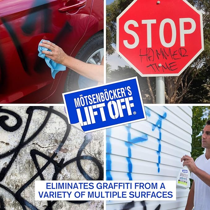 Motsenbocker's Lift Off 41101-2PK Spray Paint and Graffiti Remover – Removes Spray Paint, Acrylic, and Enamel – Safe for Wood, Metal, Concrete, Plastic – Water-Based Formula – 22 Fl Oz (Pack of 2)