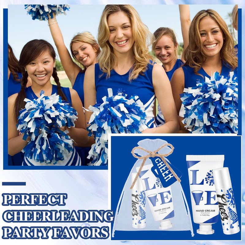Cheer Lip Balm & Hand Cream Set - 144 Pcs Party Favors | Includes 36 Lip Balms, 36 Hand Creams, Bags & Cards