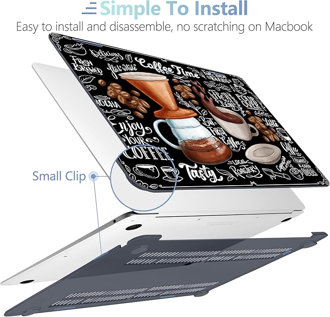 MEEgoodo MacBook Air 13 inch Case 2021 2020 2019 2018 Released A2337 M1 A2179 A1932 Touch ID, Plastic Hard Shell & Keyboard Cover Compatible MacBook Air Case 13.3, Coffee (A2337/A2179/A1932)