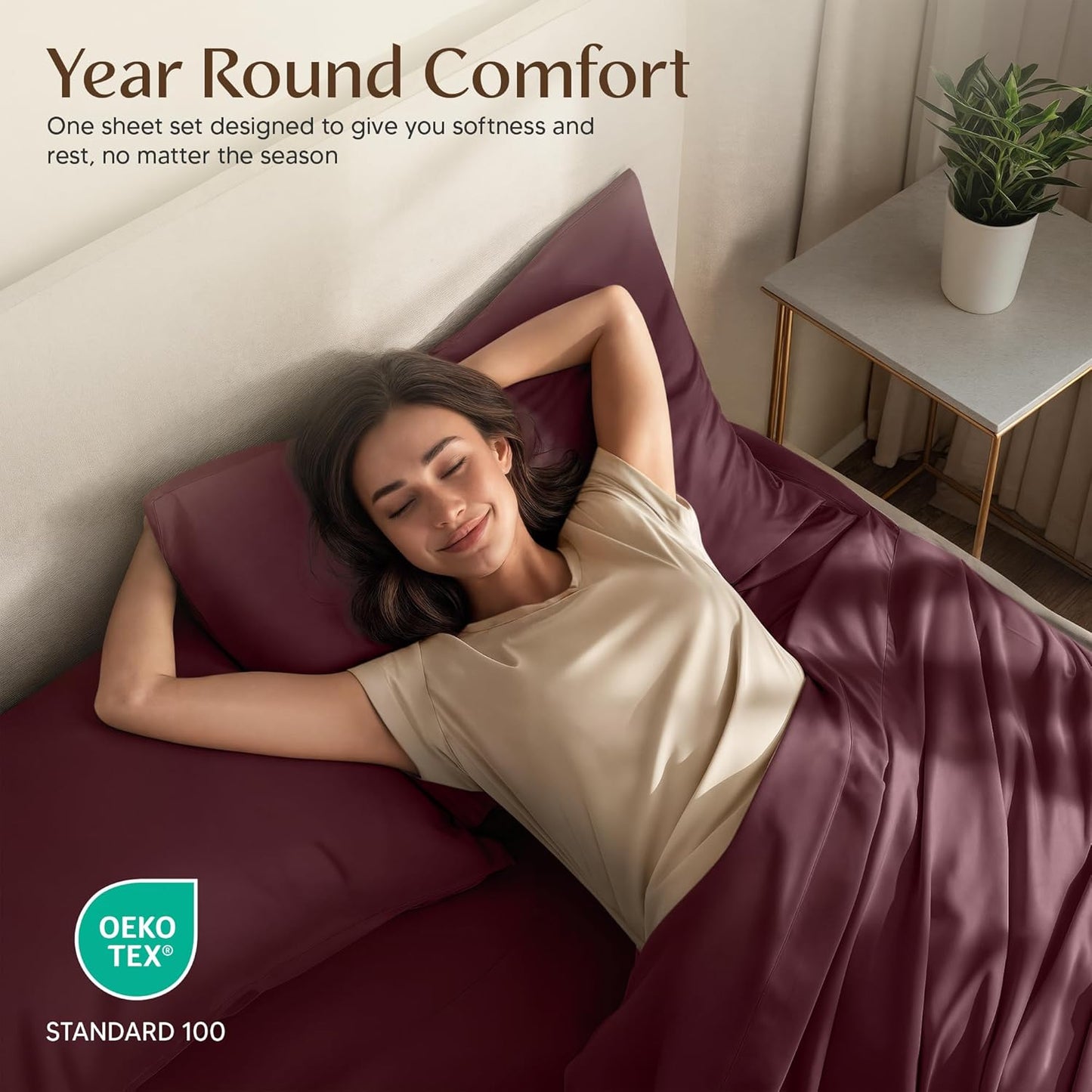 Utopia Bedding Queen Size Sheet Set - Soft & Breathable 4-Piece Microfiber Bed Sheets | Oeko-Tex Burgundy
