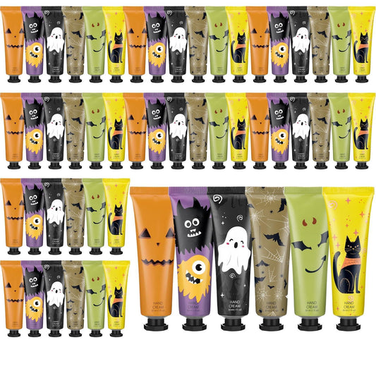Dansib 48 Pack Halloween Hand Cream Gift Sets for Women Mini Hand Lotion Bulk Travel Size Moisturizing Cream Halloween Party Favors Gifts for Stocking Stuffers 6 Natural Plant Fragrances (Classic)