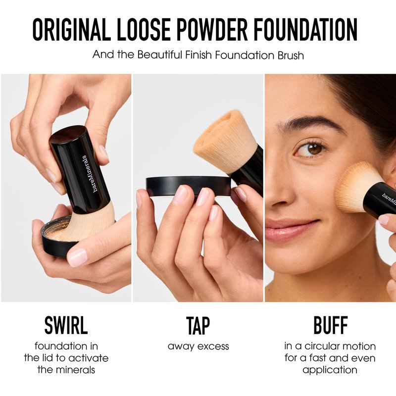 Original Loose Powder Foundation SPF 15, Warm Deep 27, Vegan, Cruelty-Free & Dermatologist-Tested