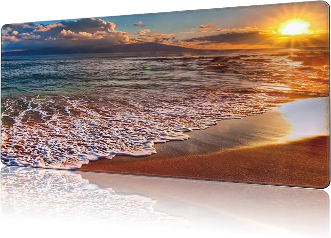 NIYLYNSYN Mouse Pad Large Nice Sunset Non-Slip Game Desk Mat with Stitched Edge Laptop Keyboard Desk Pad for Work Home Gaming (35.4 x 15.7 Inches)