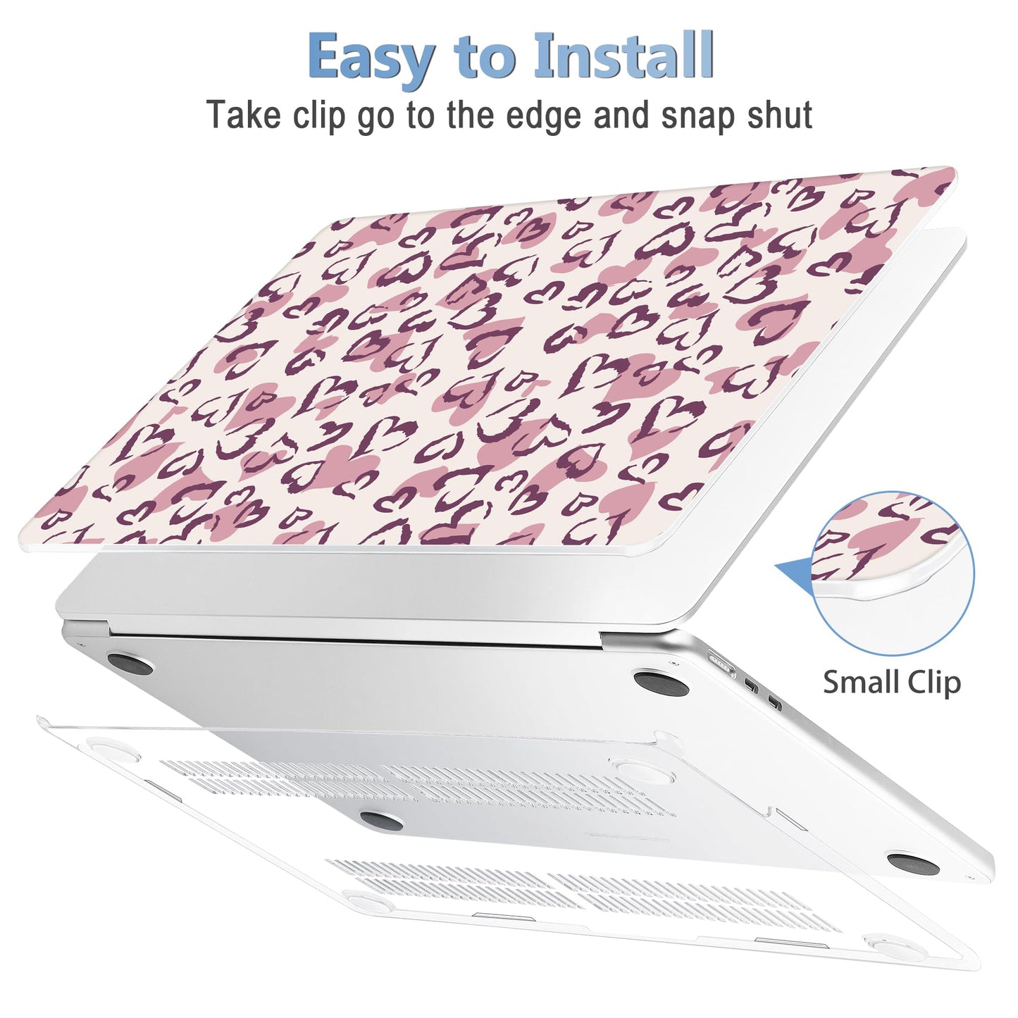 Mektron Case for 2026 MacBook Air 15 INCH M5 A3448 Compatible with M4 A3241 /M3 A3114 /M2 A2941 Printed Plastic Hard Shell Cover with 15.3" Liquid Retina Display Touch ID- Heart Art