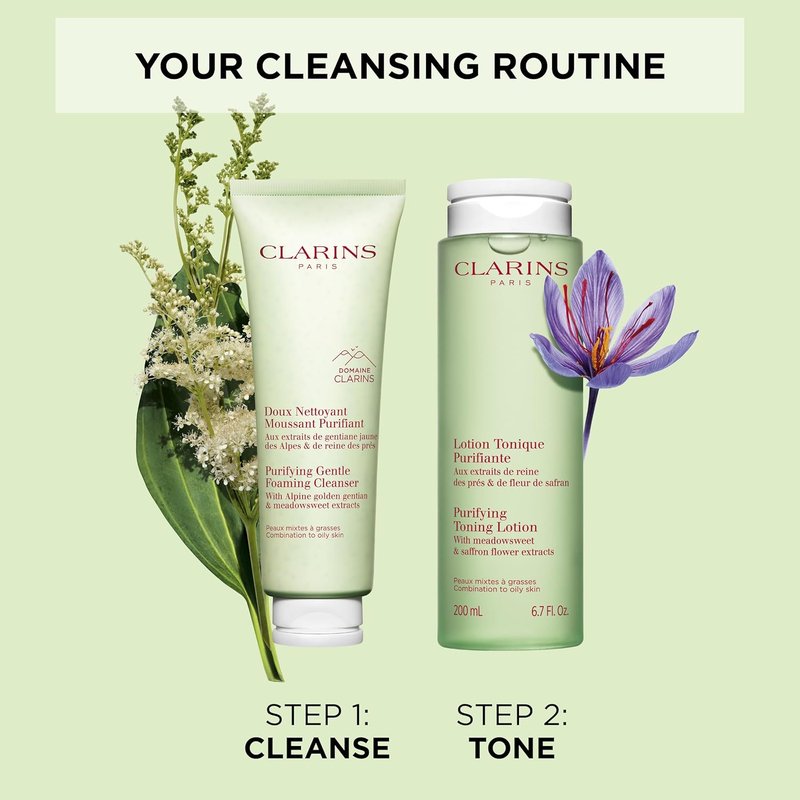 Clarins Purifying Gentle Foaming Face Cleanser - Cleanses & Mattifies | For Combination & Oily Skin Types