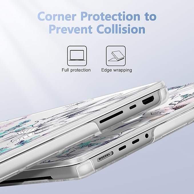 Lepeoac for MacBook Pro 16 inch Case M1 M2 M3 M4 M5 Pro/Max with Liquid Retina XDR, Release 2021-2025 2026 A3429 A3428, Hard Shell Case with Screen Protector & Keyboard Cover, Floral C319