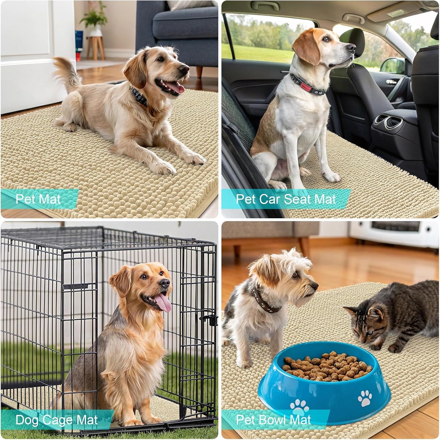 OLANLY Dog Door Mat - Absorbent Non-Slip Chenille Mat for Muddy Paws | 32x20 Inches, Quick Dry Design