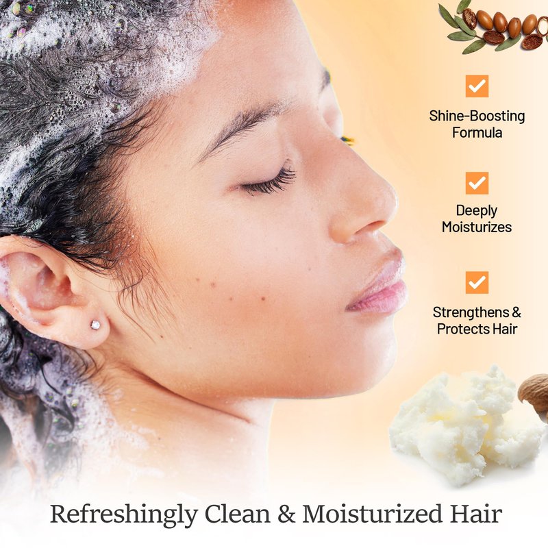 Herbishh Argan Oil Shampoo & Conditioner Set, Deep Cleansing Formula for Dry & Frizzy Hair, Helps Nourish Damaged Color-Treated Hair with Shea Butter, Jojoba & Coconut Oil, 16.9 fl oz Each
