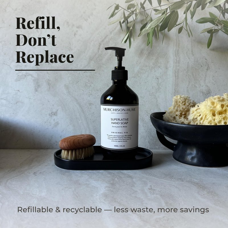 Murchison-Hume Original Fig Hand Soap | Superlative Plant-Based Formula with Elegant Refillable Pump Dispenser | Soft & Hydrated Hands | SLS-Free, Paraben-Free & Cruelty-Free | 16 fl oz