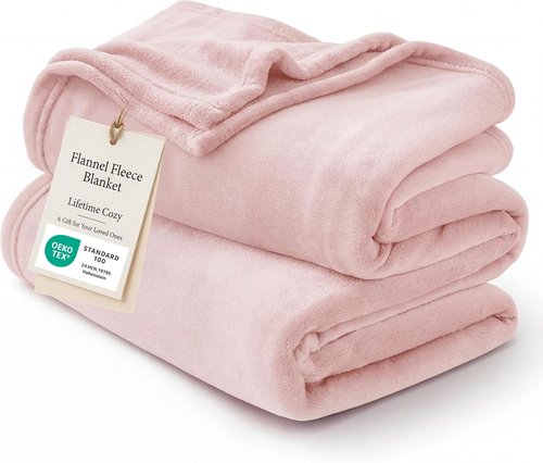 Bedsure GentleSoft Throw Blanket - Cozy Pink Fleece for Home Decor | 50x60 Inches, 300GSM