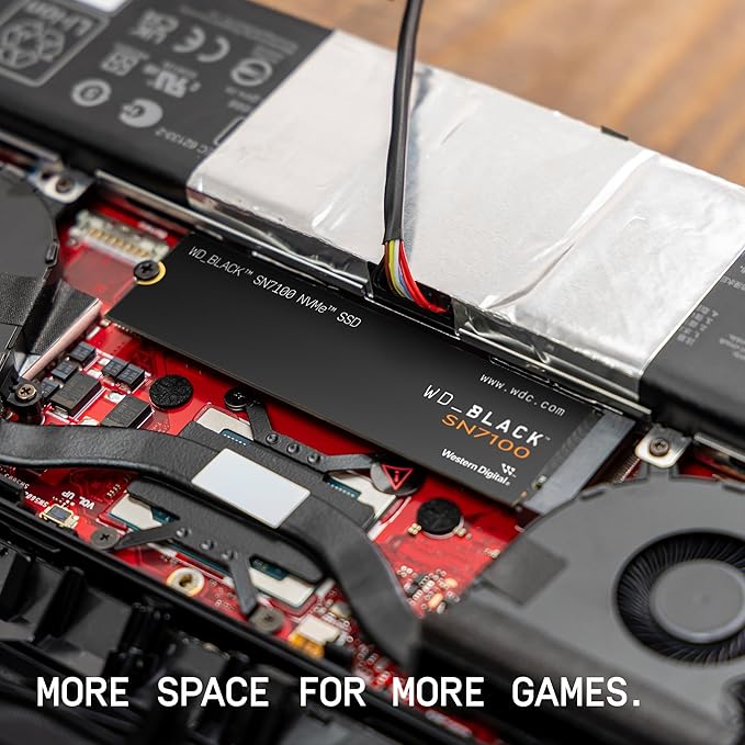 WD_Black SN7100 500GB NVMe SSD - Gen4 PCIe, M.2 2280, Up to 6,800 MB/s Read Speed, Next Gen TLC 3D NAND, for Laptops, Handheld Gaming Devices - WDS500G4X0E