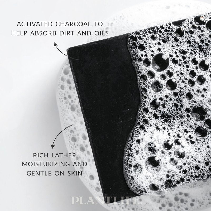 Plantlife Black 6-Pack Bar Soap - Moisturizing and Soothing Soap for Your Skin - Hand Crafted Using Plant-Based Ingredients - Made in California 4.5oz Bar