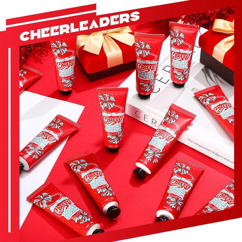 Cheerleader Hand Cream Lotion Set - 24 Pcs Cheer Team Gifts | Perfect for Senior Night & Celebrations (Red)