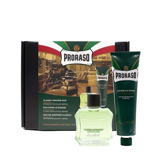 Proraso Shaving Kit - Refreshing Shaving Cream & After Shave Lotion for All Beard Types - Premium Italian Shave Kit Duo for Men - Gift Set for Men