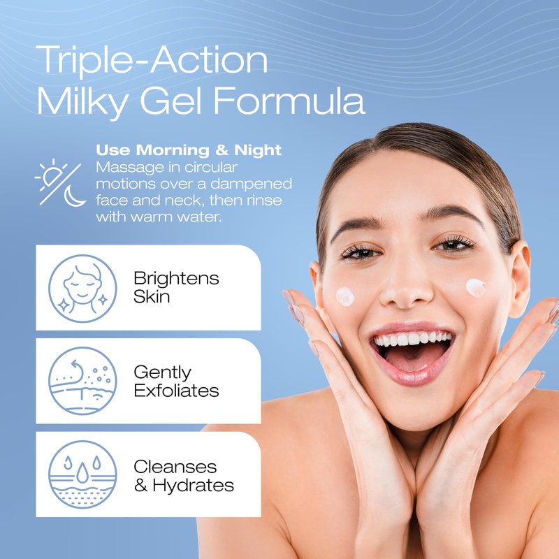 Thibiant Beverly Hills CleanSkin Brightening Facial Cleanser Exfoliating Face Wash with Hyaluronic Acid that Help Removes Dirt, Oil and Make-up, Fragrance-free, Paraben Free, 6.7 Oz