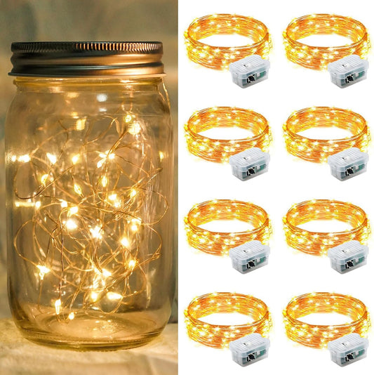 Skiennix 20 LED Yellow Fairy Lights - 7Ft Twinkle String Lights | Battery Operated & Waterproof for Festive Decor