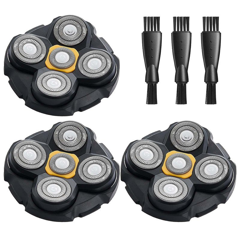Microtouch Replacement Heads for Microtouch Titanium Head Shaver, 3PCS MTTTBHS Head Shaver Blades, 3 Cleaning Brush