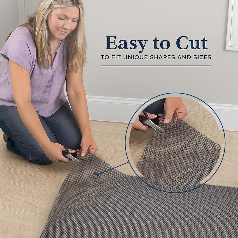 Veken 7x10 Ft Rug Pad Gripper for Hardwood Floors, Non Slip Rug Pads for Area Rugs, Thick Dark Grey Rug Grippers for Tile Floors, Under Carpet Anti Skid Mat, Keep Your Rugs Safe and in Place