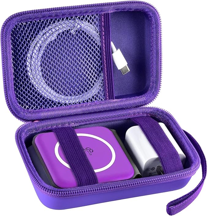ANKHOH Travel Case for UCOMX for Nano/for Iseyyox/for LISEN/for RTOPS 3 in 1 Wireless Charger, Foldable Magnetic Charging Station Storage Holder Bag for Fast Charge Pad Cable Purple-Box Only