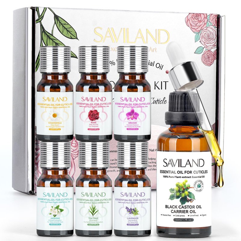 SAVILAND Essential Oil Cuticle Oil - Nail Oil for Growth Strength Scented Essential Oils for Nails, Diffuser, Humidifiers, Skin Care, Massage, Laundry, DIY Candle Christmas Gift for Women