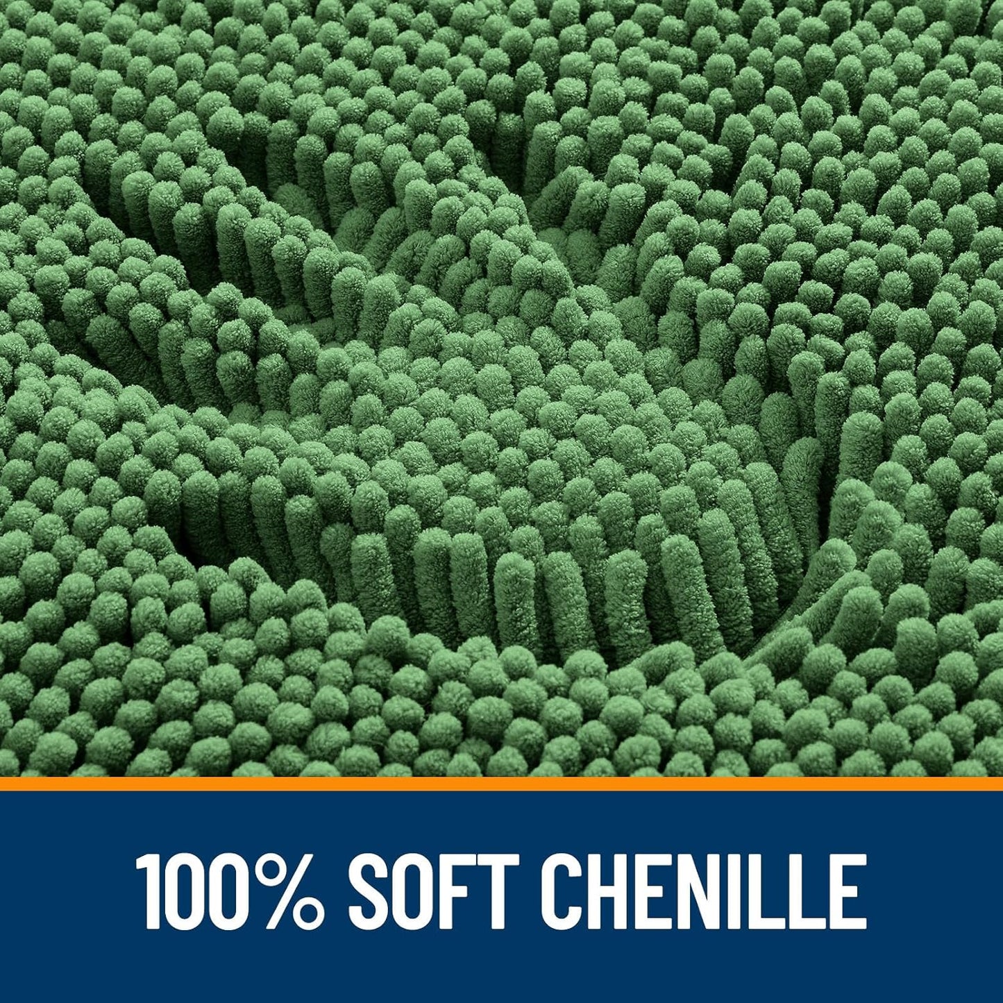 OLANLY U-Shaped Toilet Rugs - Extra Soft, Absorbent Chenille Bathroom Mat | 20x20, Olive Green, Non-Slip