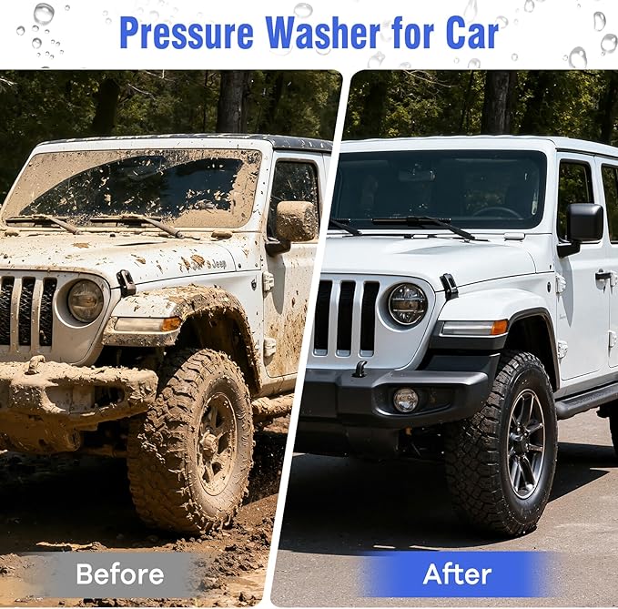 Pressure Washer, Power Washer with 4 Quick Connect Nozzles 1 Foam Cannon, Pressure Cleaning Machine for Cars/Fences/Driveways/Patios/Home Cleaning